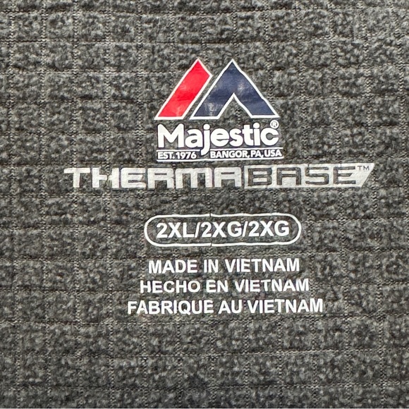 Majestic 2XL Carolina Panthers ThermaBase Gray NFL 1/4 Zip Pullover - Picture 3 of 4